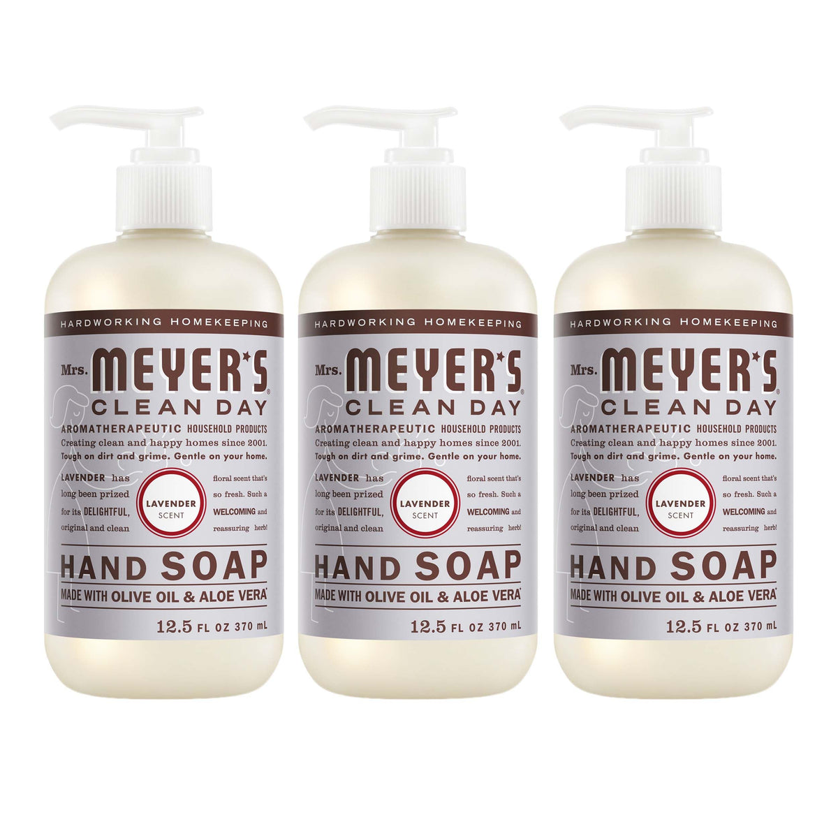 MRS. MEYER'S CLEAN DAY Liquid Hand Soap, Lemon Verbena, 12.5 fl oz, 3 Pack