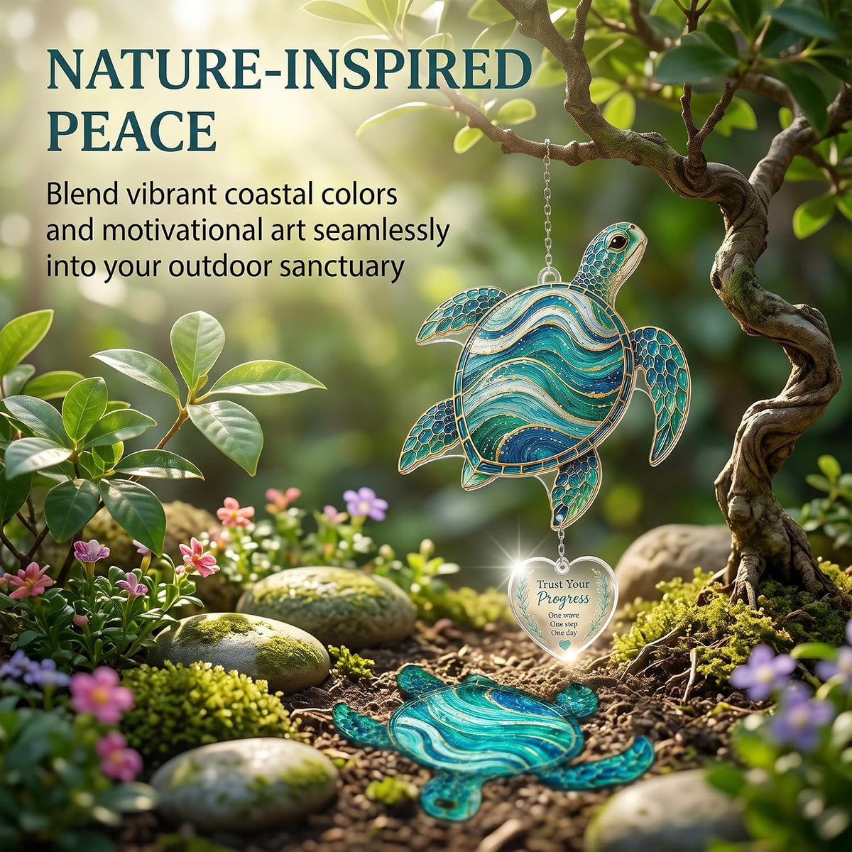 4" Acrylic Sea Turtle Suncatcher for Windows, Inspirational Gift for Women
