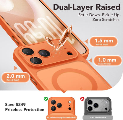 Magnetic Shockproof for iPhone 18 Pro & iPhone 17 Pro Case, Sunset Orange