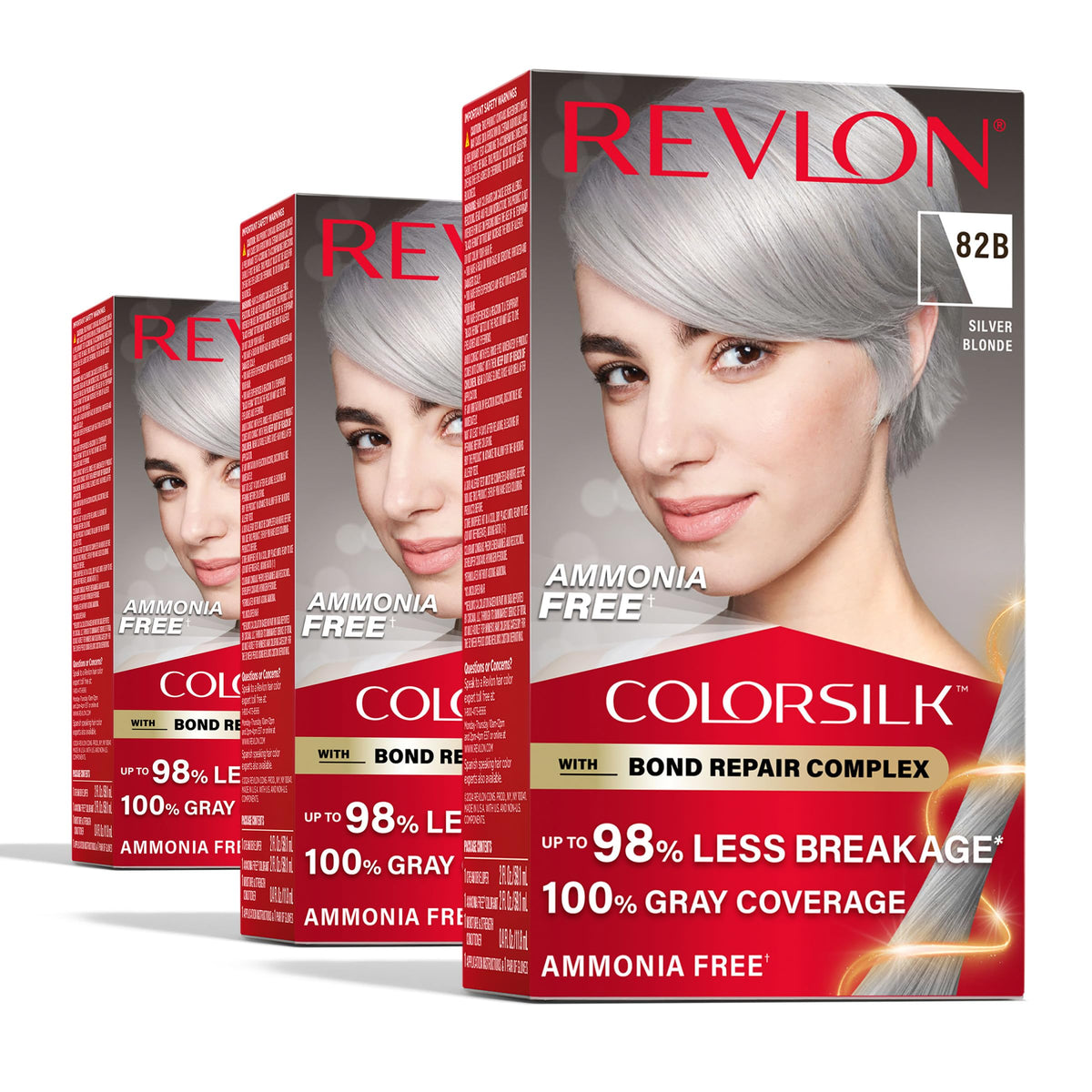 Revlon ColorSilk with Bond Repair Hair Color, 51 Light Brown, 3pk