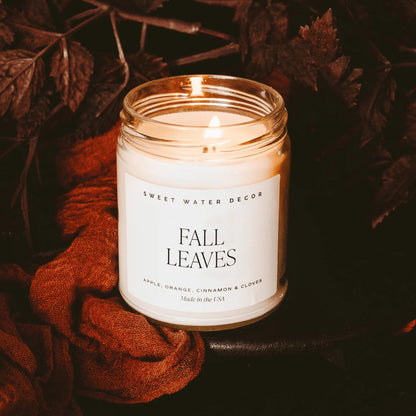 Sweet Water Decor Cinnamon Roll Candle, 9oz Clear Jar, Fall Scent