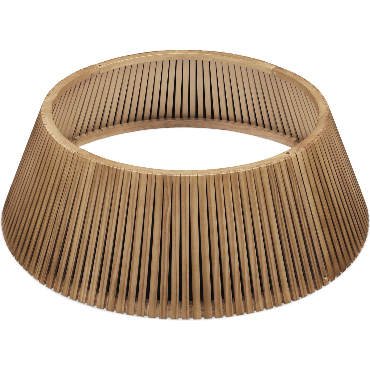 Best Choice Products 36in Christmas Tree Collar, Solid Wood Slatted Tree Skirt Holiday Accessory for Home - Walnut