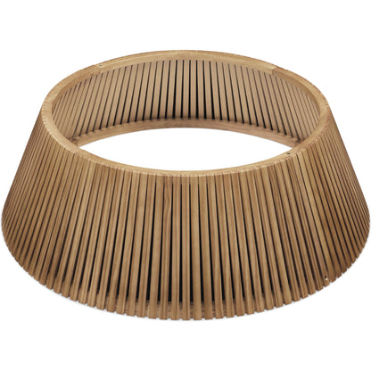Best Choice Products 36in Christmas Tree Collar, Solid Wood Slatted Tree Skirt Holiday Accessory for Home - Walnut