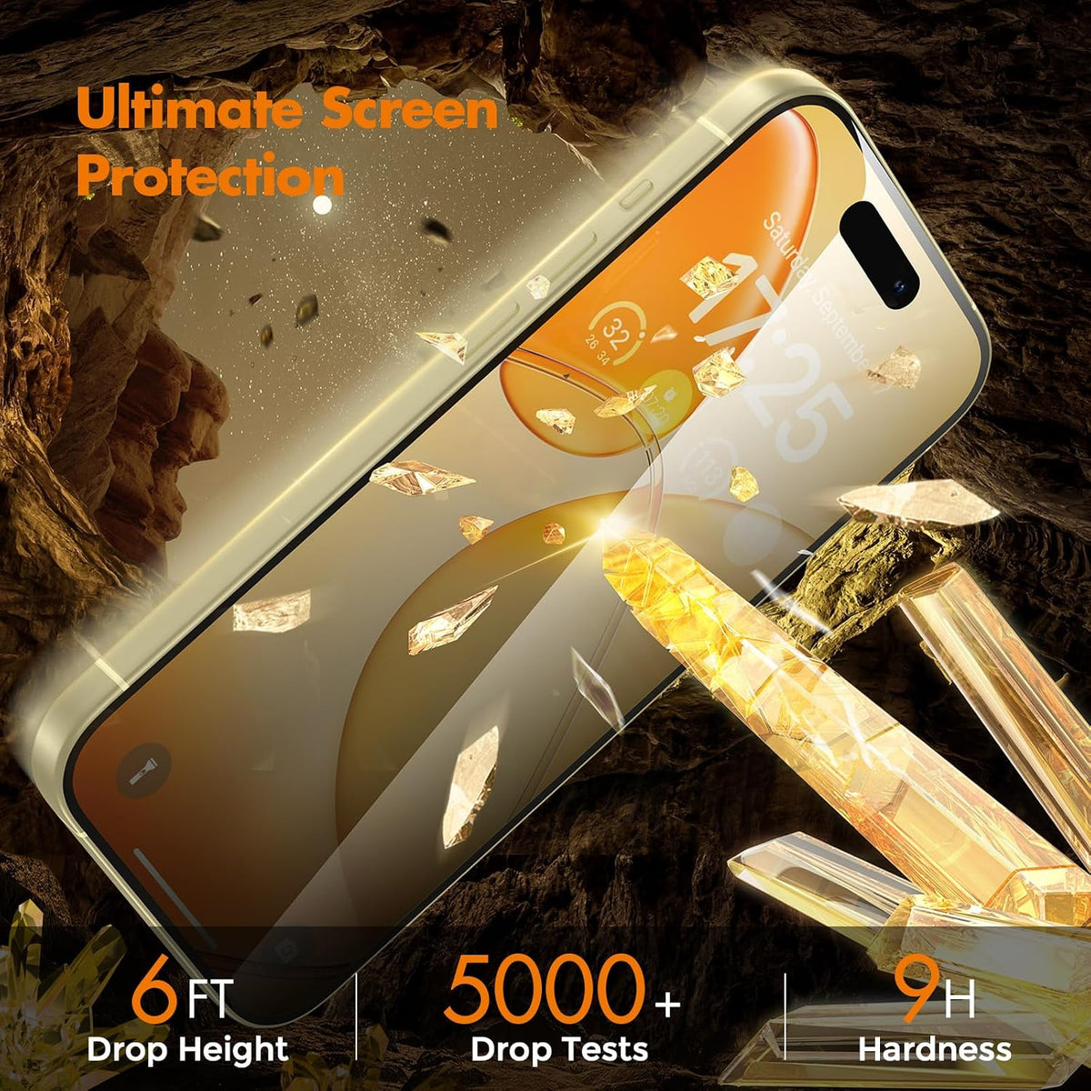 UNBREAKcable Privacy Screen Protector for iPhone 15, Full Coverage
