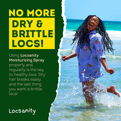 Loc Spray - Locsanity Daily Moisturizing Rosewater & Peppermint Spray for Locs, Dreadlocks - Lightweight Frizz Control Hair & Scalp Moisturizer - Natural Loc Care (8 fl oz)