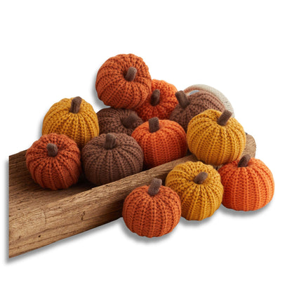 Mini Knit Pumpkins Set of 5, Fall Décor (Autumn Set)