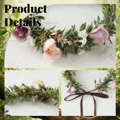 Pink Bohemian Flower Crown, Fairy Babys Breath Flower Headband