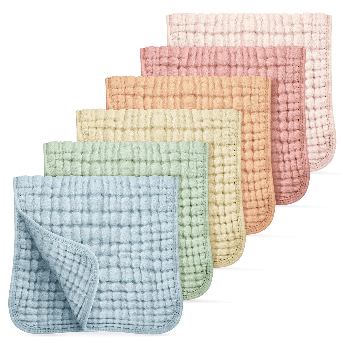 Looxii Muslin Baby Burp Cloths, Absorbent Brup Rags 6 Pack Set for Baby