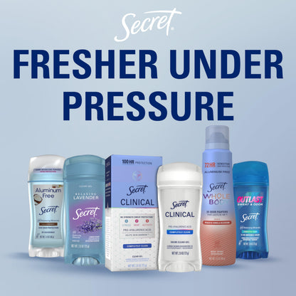 Secret Clinical Antiperspirant Deodorant, Completely Clean 2.6 oz Pack of 2