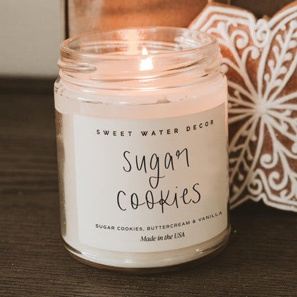 Sweet Water Decor Christmas Candle Gift, Holiday Scented 9oz Clear Jar