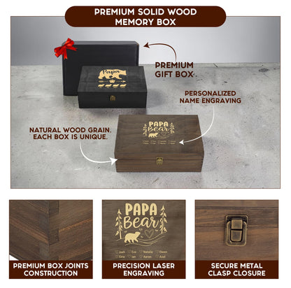 Personalized Wooden Keepsake Box, Custom Engraved Memory Box with Lid