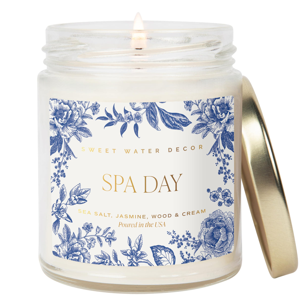 Sweet Water Decor Cashmere & Vanilla Soy Wax Candle, 9oz Clear Glass Jar