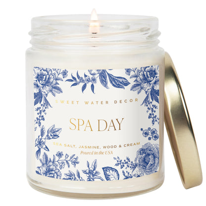 Sweet Water Decor Cashmere & Vanilla Soy Wax Candle, 9oz Clear Glass Jar