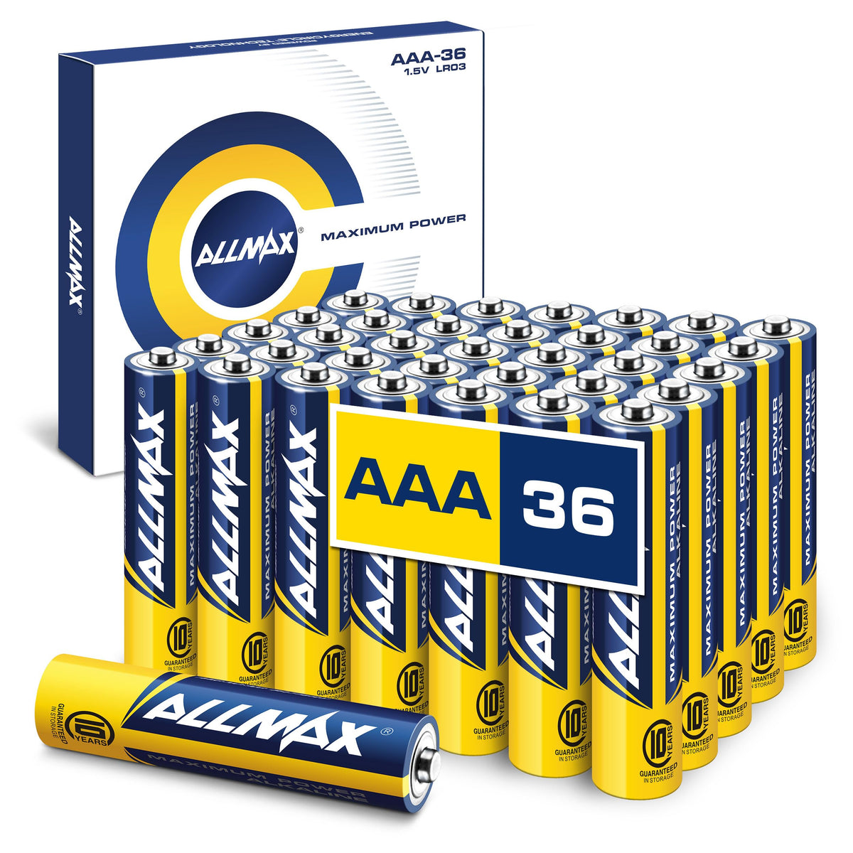 Allmax AAA (LR03) Maximum Power Alkaline Batteries (100 Count) – 1.5V