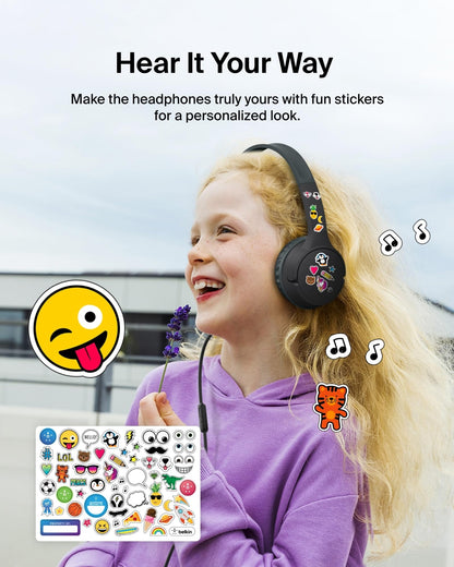 Belkin SoundForm Mini Kids Headphones, Wireless&Wired, 30H Playime, School