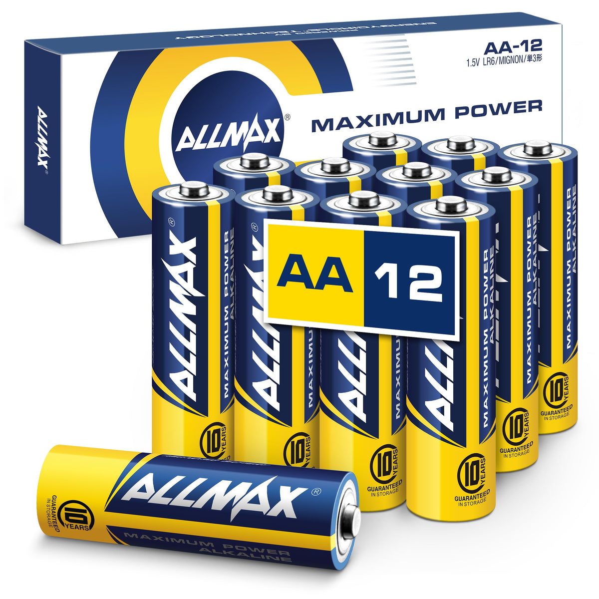 Allmax AA (LR6) Maximum Power Alkaline Batteries (100 Count) – 1.5V