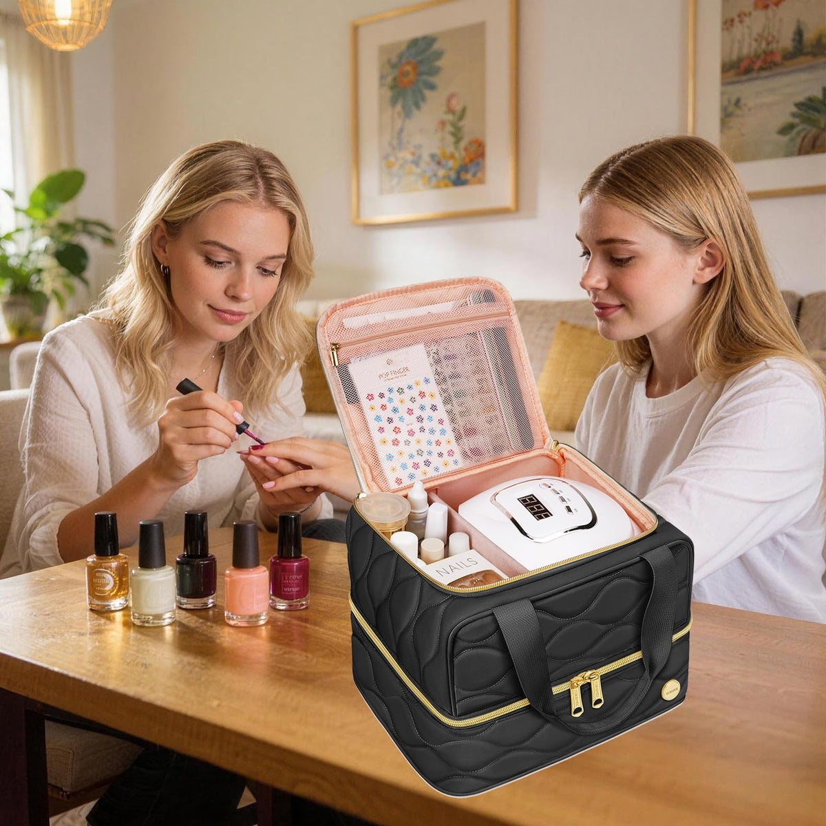YOREPEK Nail Polish Bag Organizer Case Holds 56+ Bottles (15ml/0.5 fl.oz)