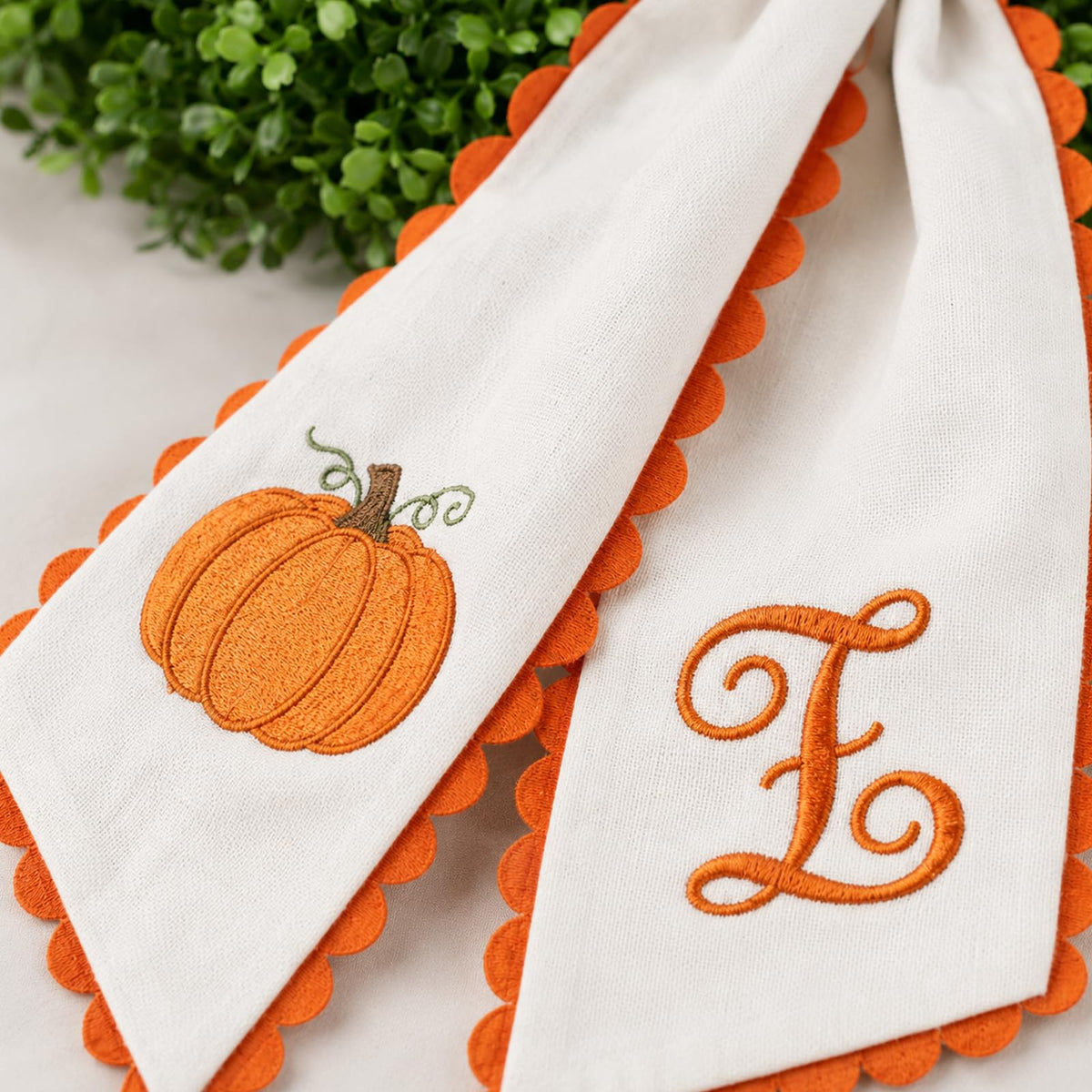 Halloween Pumpkin Wreath Sash Fall Front Door Orange Bow Decor (Y)