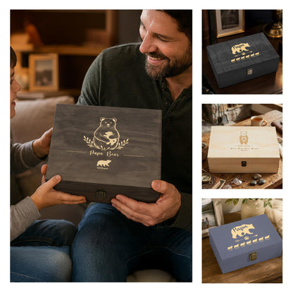 Personalized Wooden Keepsake Box, Custom Engraved Memory Box with Lid