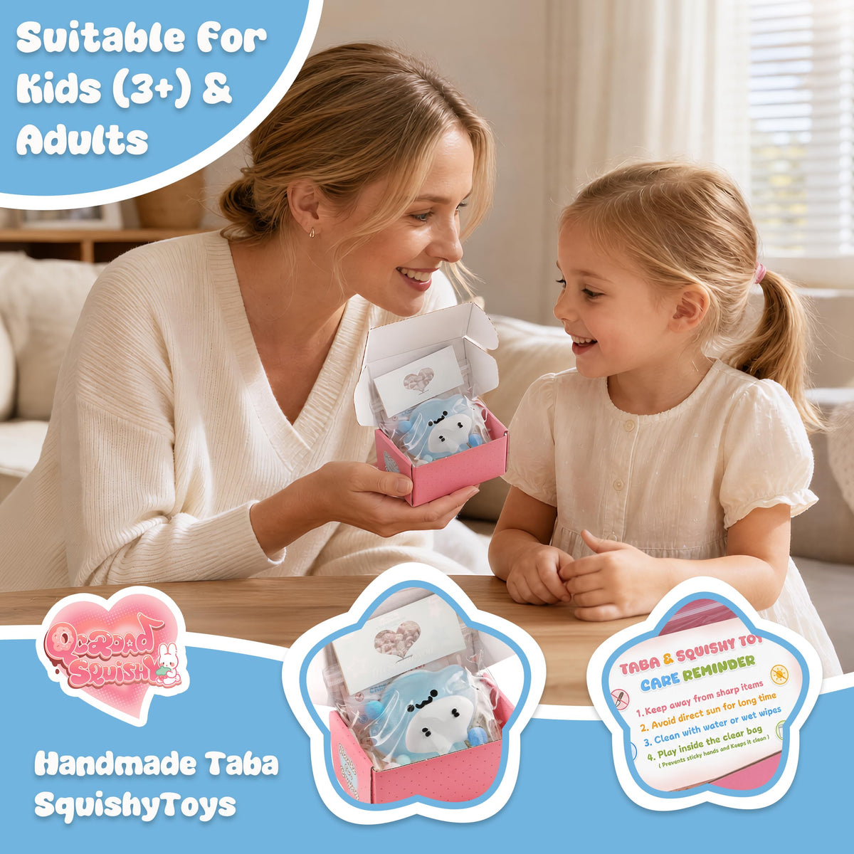 Handmade Taba Seal Squishy Stress Relief Toys - Ultra Soft Silicone Squeeze Toys for Kids & Adults, Reusable Non-Violent Squishy Toys for Stress Relief & Relaxation