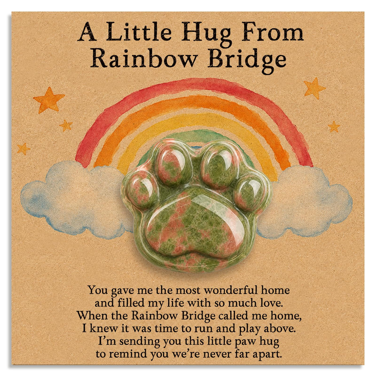 Dog Memorial Gifts for Loss of Dog, Rose Quartz Paw & Memorial Bracelet