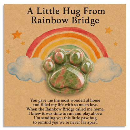Dog Memorial Gifts for Loss of Dog, Rose Quartz Paw & Memorial Bracelet