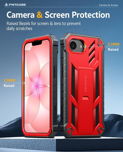 FNTCASE for iPhone 16 Case with Belt Clip and Built-in Screen Protector