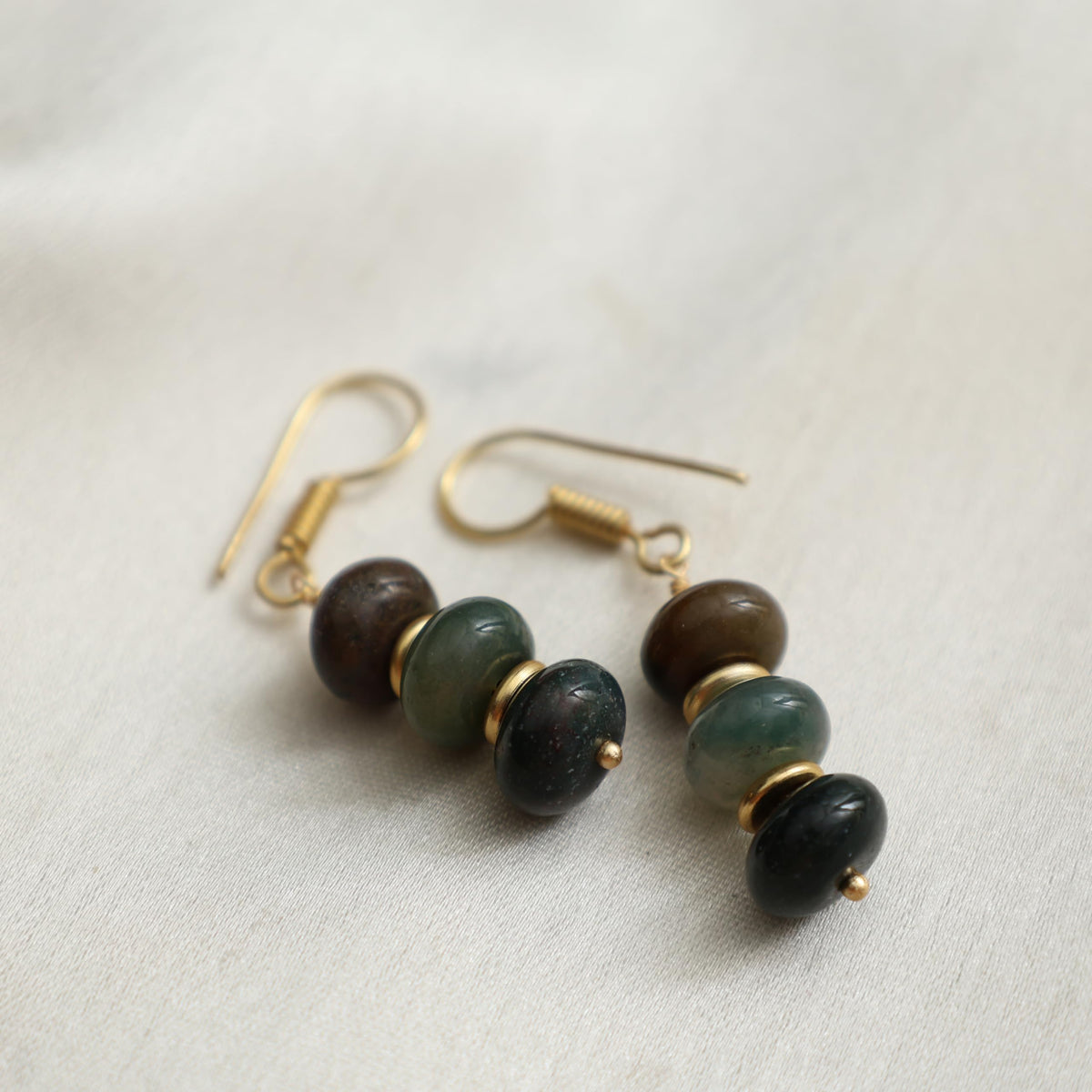 Gempires Beaded Gemstone Dangle Earrings for Women, Boho Gold Birthstone