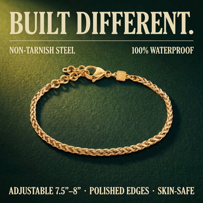 Galis Mens Bracelet - Stainless Steel, Non Tarnish Rope Chain Bracelets, Stylish Fathers Day Gift for Dad, Husband, Boyfriend.