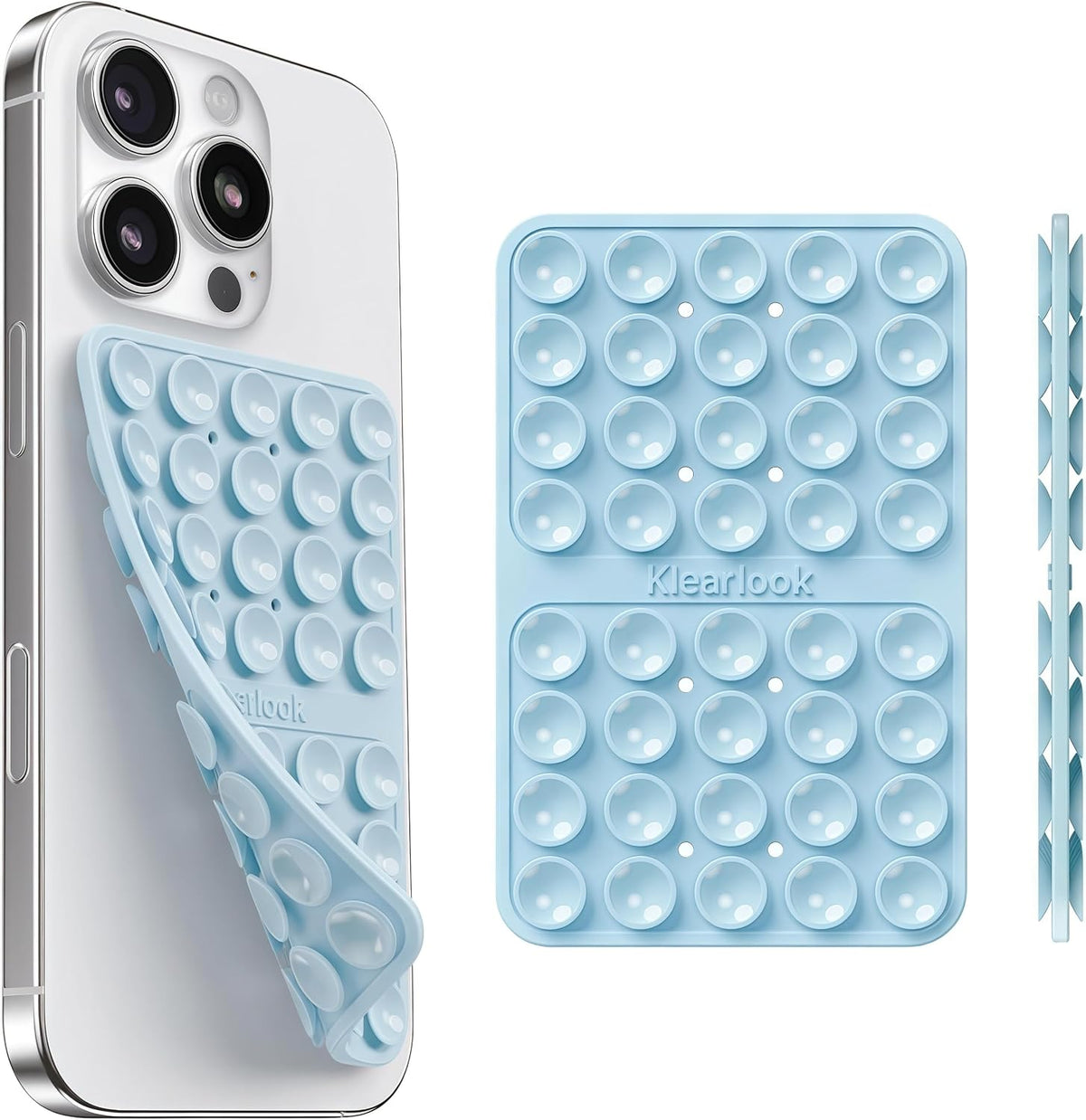 Klearlook Silicone Double Sided Suction Cup Phone Case Mount, Transparent