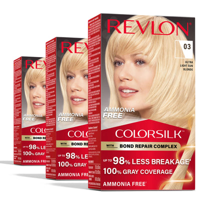 Revlon ColorSilk with Bond Repair Hair Color, 51 Light Brown, 3pk