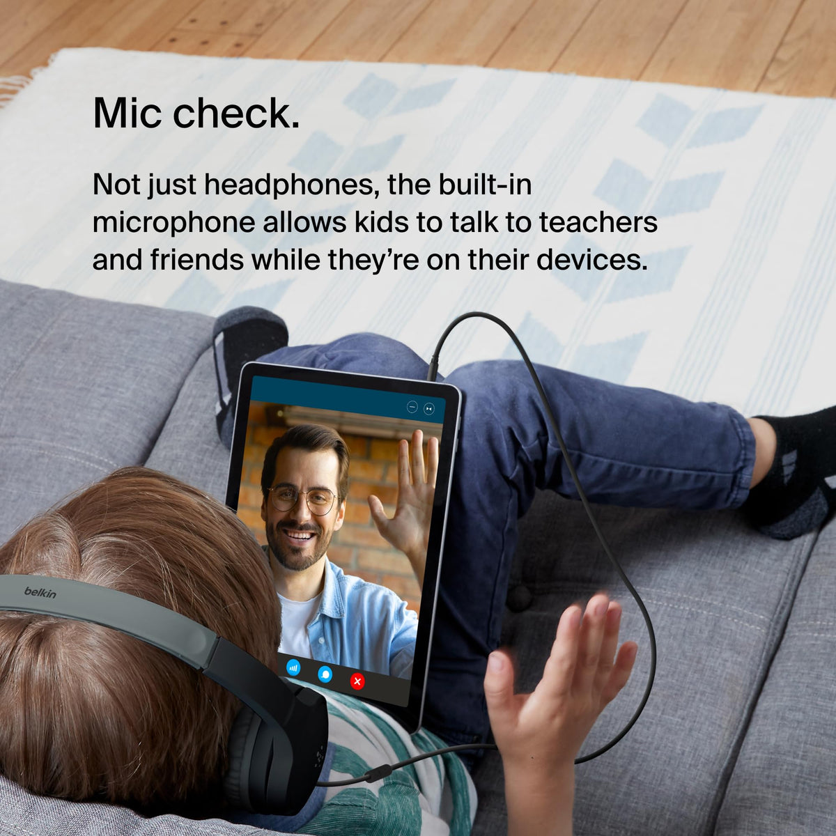 Belkin SoundForm Mini Kids Headphones, Wireless&Wired, 30H Playime, School