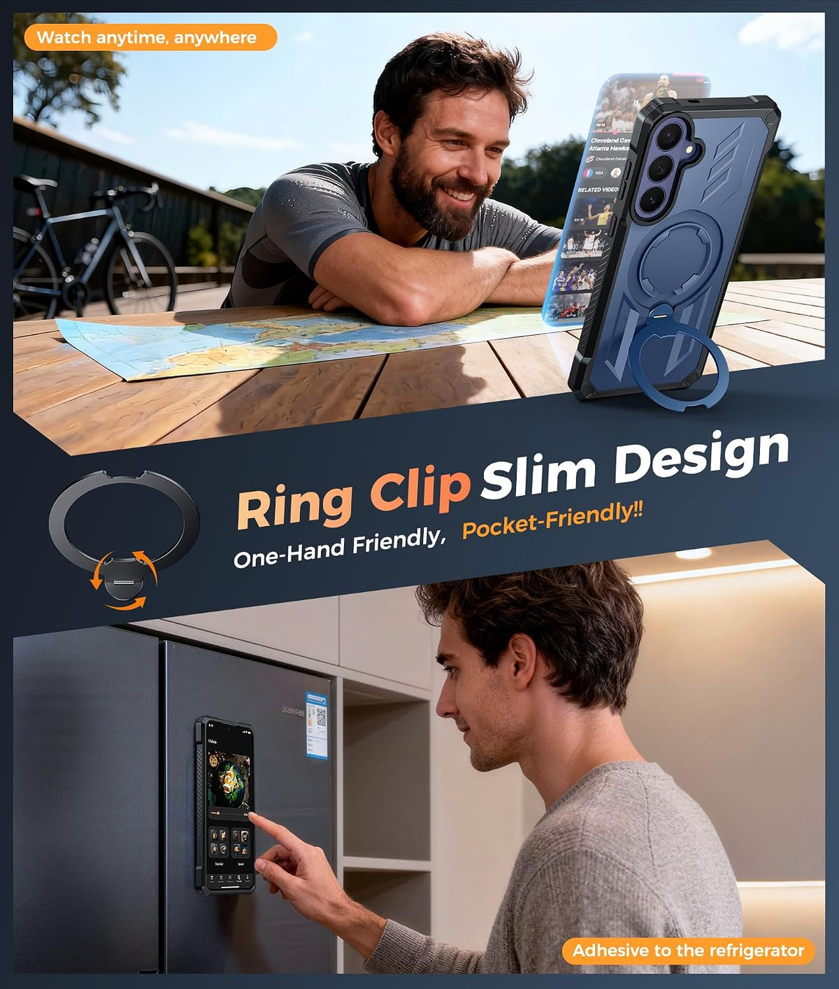 FNTCASE for iPhone 17 Case with 360 Spin Magnetic Stand