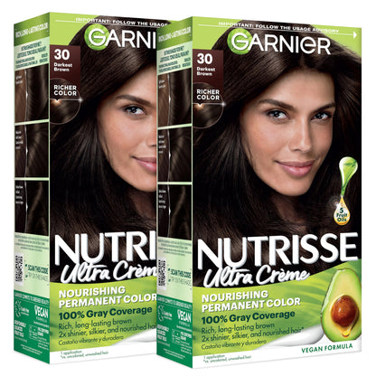 Garnier Nutrisse Ultra Crème Hair Color, 33 Darkest Golden Brown, 1 Count