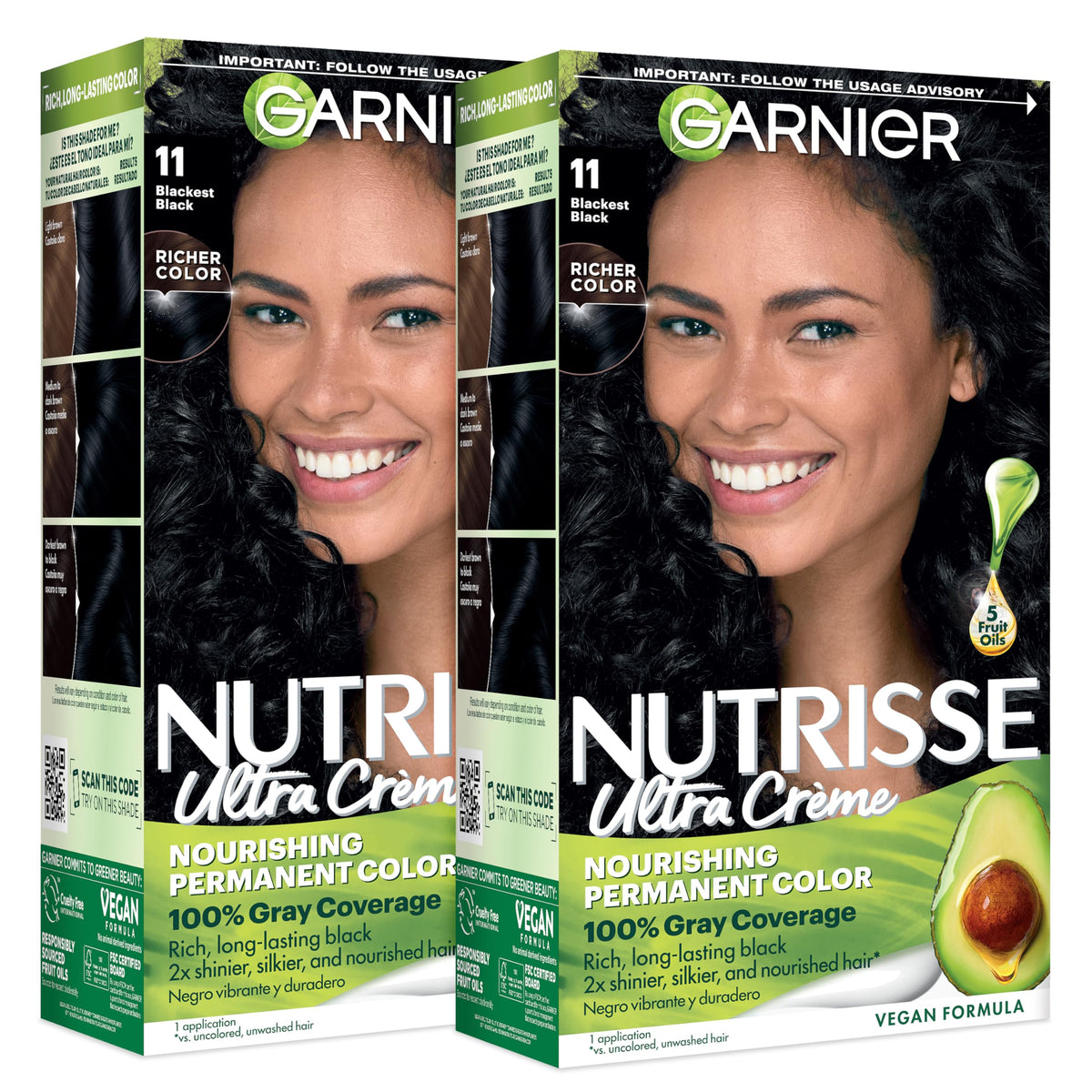 Garnier Nutrisse Ultra Crème Hair Color, 33 Darkest Golden Brown, 1 Count