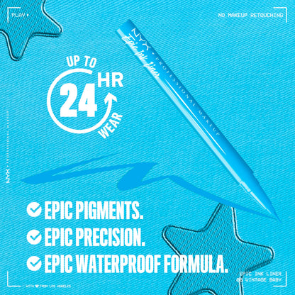 NYX PROFESSIONAL MAKEUP Epic Ink Eyeliner with Up To 24HR Wear, Black
