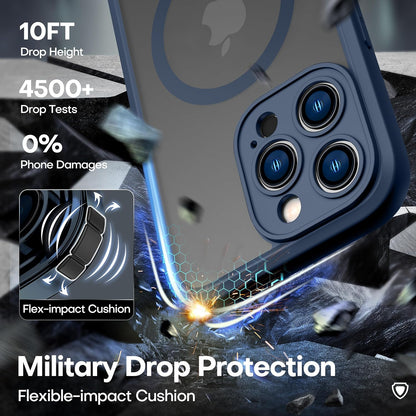 ImpactStrong Magnetic Guard Designed for iPhone 17 Air Case [Camera Protection] [Military Grade Drop Tested] [Compatible with MagSafe] Slim Translucent Matte Phone Case (6.6") - Navy Blue