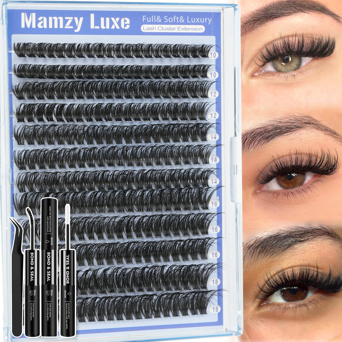 Lash Clusters Wispy 60D Eyelash Clusters 10-18mm Fluff Cluster Eyelash Extensions D Curl No Plastic Feel Individual Lashes Extension 240 Pcs Versatile False Eyelashes Clusters
