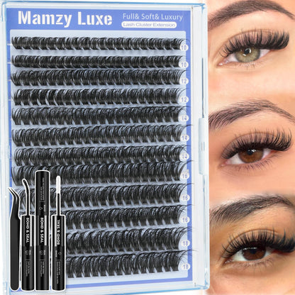 Lash Clusters Wispy 60D Eyelash Clusters 10-18mm Fluff Cluster Eyelash Extensions D Curl No Plastic Feel Individual Lashes Extension 240 Pcs Versatile False Eyelashes Clusters