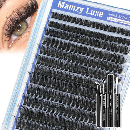 Lash Clusters Wispy 60D Eyelash Clusters 10-18mm Fluff Cluster Eyelash Extensions D Curl No Plastic Feel Individual Lashes Extension 240 Pcs Versatile False Eyelashes Clusters