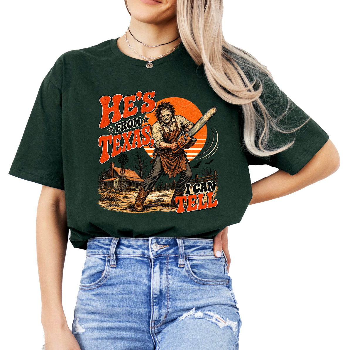He’s from Texas I Can Tell Shirt, Retro Texas Chainsaw Horror Tee, Slasher Halloween T-Shirt