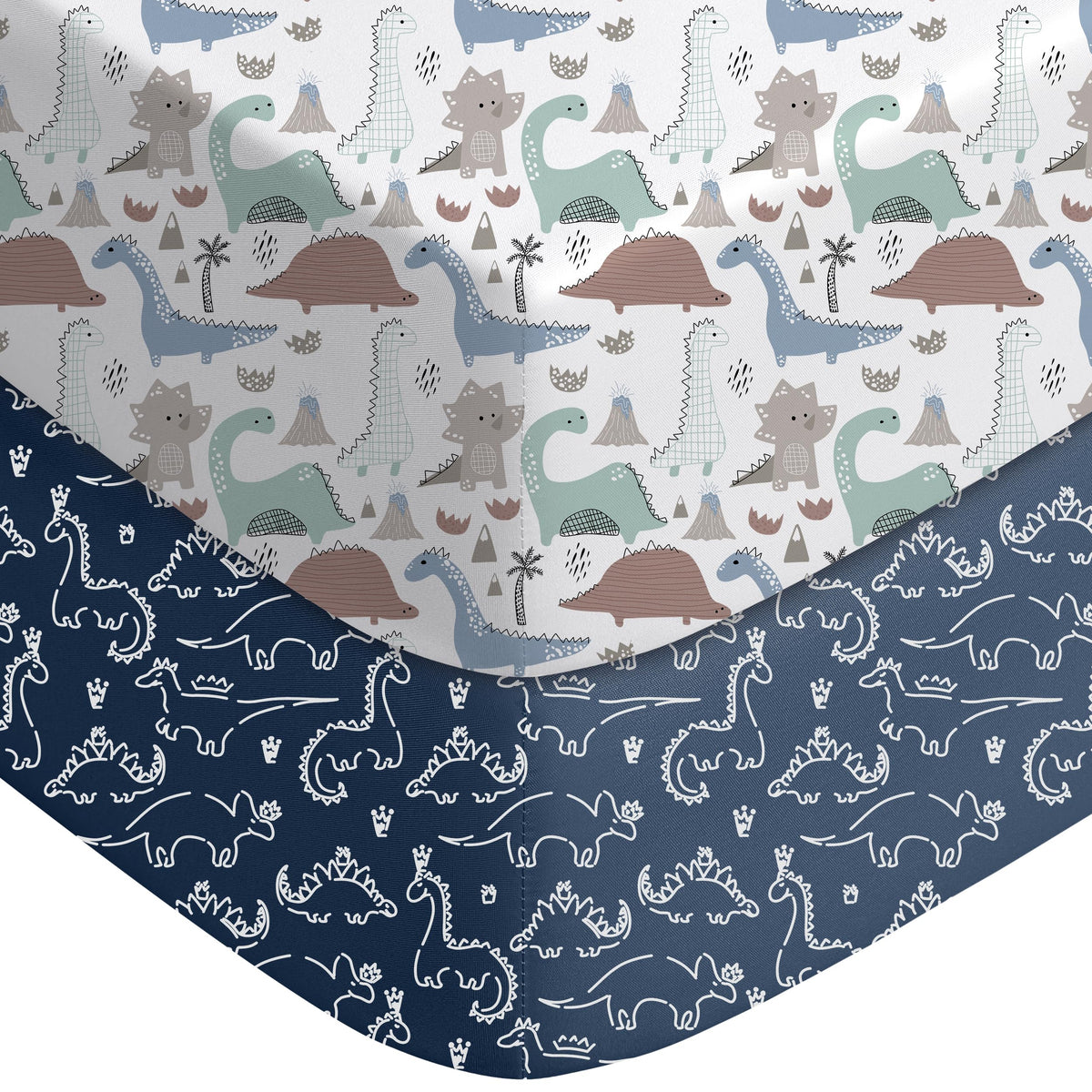 Yoofoss 2-Pack Baby Crib Sheets for Boys Girls 52x28 (Green+Leaf)