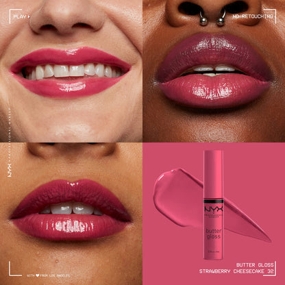 NYX PROFESSIONAL MAKEUP Butter Gloss, Non-Sticky Lip Gloss - Sugar Glass ,Clear