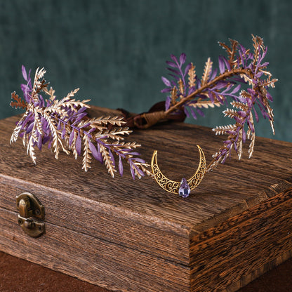MOSTORY Renaissance Fairy Flower Crown, Woodland Elf Crown Headpiece