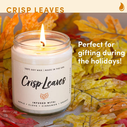 Wax & Wit Fall Candles for Home Scented – Apple, Cinnamon, Clove, Orange – Perfect Home Décor Gifts for Autumn, Holiday, Christmas, Winter - 9oz, Soy Wax, 50 Hour Burn
