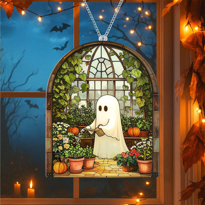Halloween Plant Gifts, Stained Glass Window Hanging, Gothic Spooky Decor