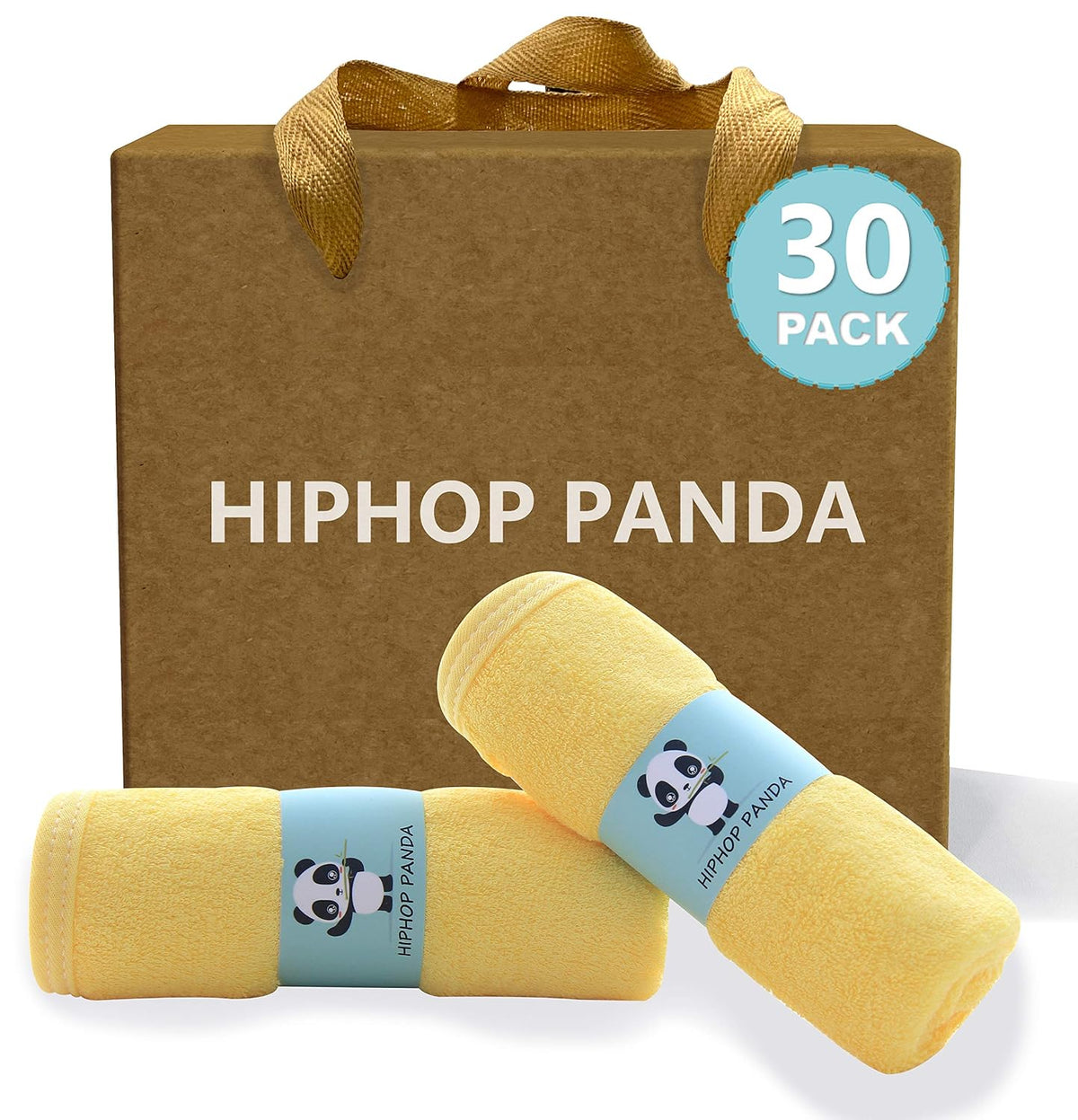HIPHOP PANDA Soft Baby Washcloths, 2-Layer, 30 Pack Newborn Gift Set