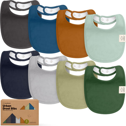 KeaBabies 8-Pack Organic Baby Bibs for Drooling and Teething (Sweet Charm)