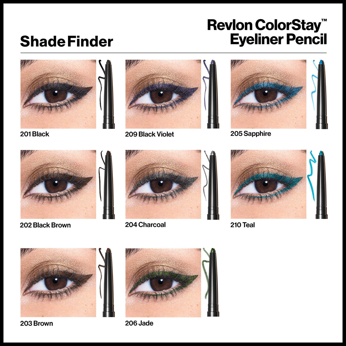 Revlon ColorStay Pencil Waterproof Eyeliner, 202 Black Brown, 0.01 oz