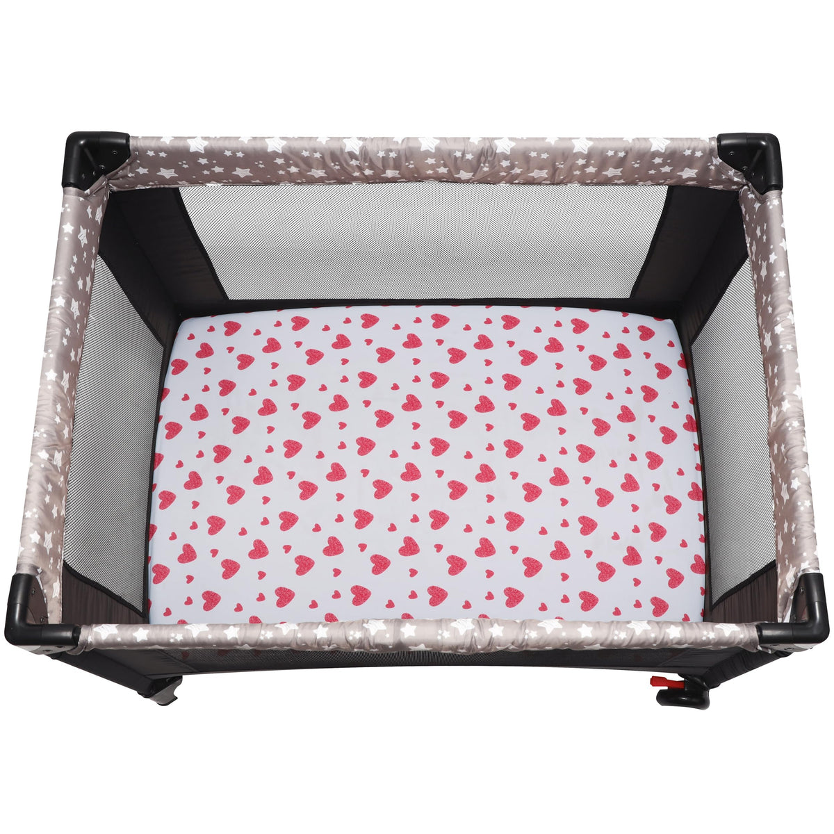 GUNTAIL Baby Crib Sheets for Boys Girls, 2 Pack Fitted Crib Sheet for Standard Crib and Toddler Mattress, Soft Microfiber Baby Sheet 52x28x8in. (Love & Pink)